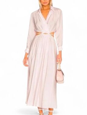 NWT YOUNG FABULOUS & BROKE / REVOLVE Pale Pink Derby Cut Out Maxi Dress - Medium